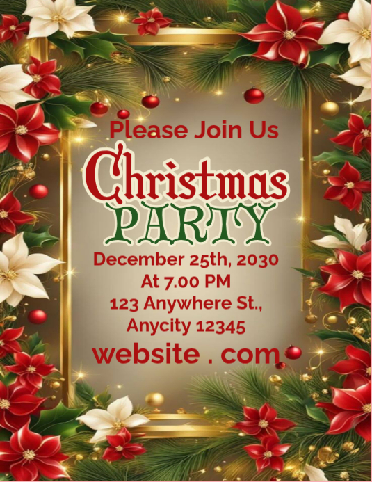 Brown Maximalist Christmas Party Poster Flyer Template | PosterMyWall