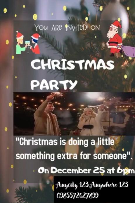 Brown Maximalist Christmas Party Poster Template Poster | PosterMyWall