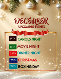 Brown Maximalist Christmas Schedule Flyer (us Letter) template