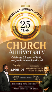 Brown Maximalist Church Anniversary Instagram Story template
