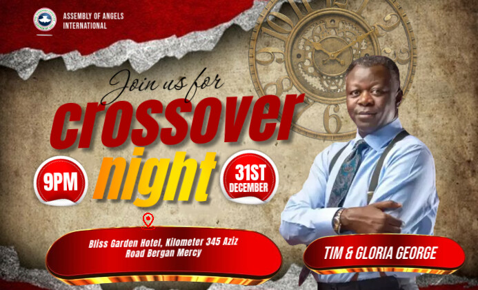 Copy of Brown Maximalist Church Cross Over Night Us Legal | PosterMyWall