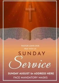 Brown Maximalist Church Event/church Service/ A6 template