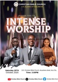 Brown Maximalist Church Flyer  A3 template