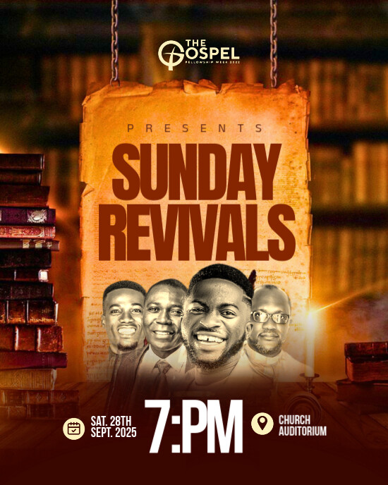 Copy of Brown Maximalist Church Flyer Instagram Portrait | PosterMyWall