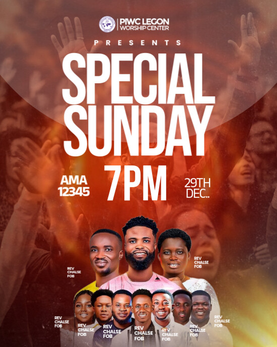Copy of Brown Maximalist Church Flyer Instagram Portrait | PosterMyWall