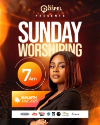 Brown Maximalist Church Flyer  Instagram Portrait template