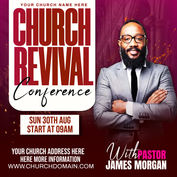 Brown Maximalist Church Flyer Instagram Post templaat | PosterMyWall