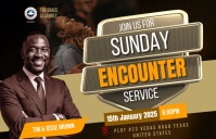 Brown Maximalist Church Flyers  Tabloid template