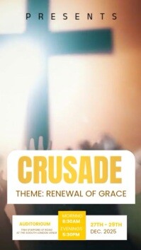Brown Maximalist Church Revival Flyer Instagram Reel template