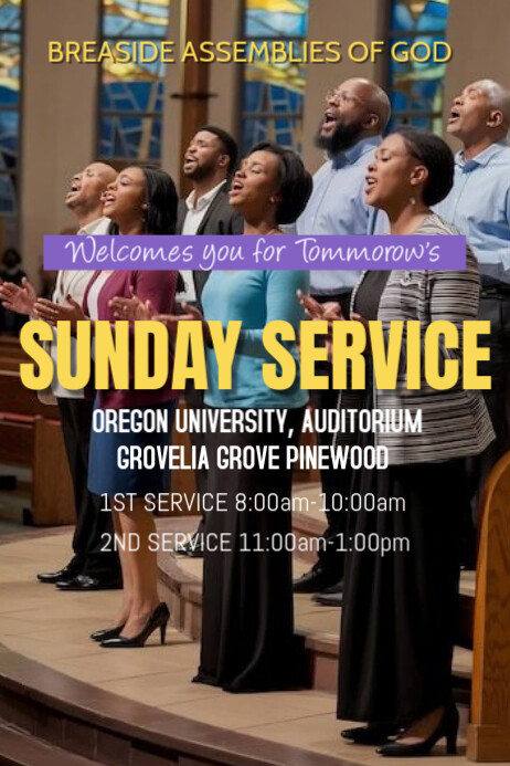 Copy of Brown Maximalist Church Service Poster | PosterMyWall