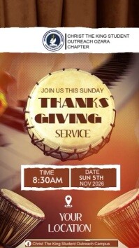 Brown Maximalist Church Thanksgiving Template Design  Instagram Story
