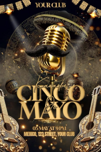 Brown Maximalist Cinco de Mayo Karaoke Night Banner 4' × 6' Video template