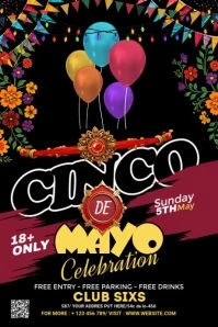 Brown Maximalist Cinco De Mayo Tumblr Graphic template