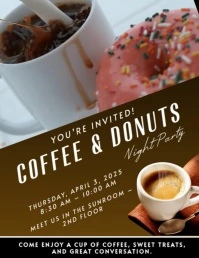 Brown Maximalist  Coffee And Donuts Invitation Flyer  Flyer (us Letter) template