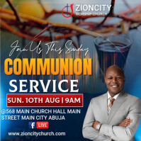 Brown Maximalist Communion Sunday Service  Instagram Post template
