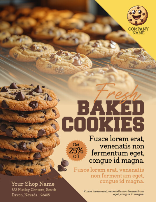 Brown Maximalist Cookies Flyer (us Letter) template