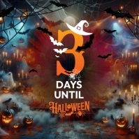 Brown Maximalist Countdown To Halloween Instagram Post template