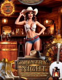 Brown Maximalist Country Night Party Flyer Video template