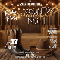 Brown Maximalist Country Night Square (1:1) template