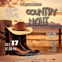 Brown Maximalist Country Night Square (1:1) template