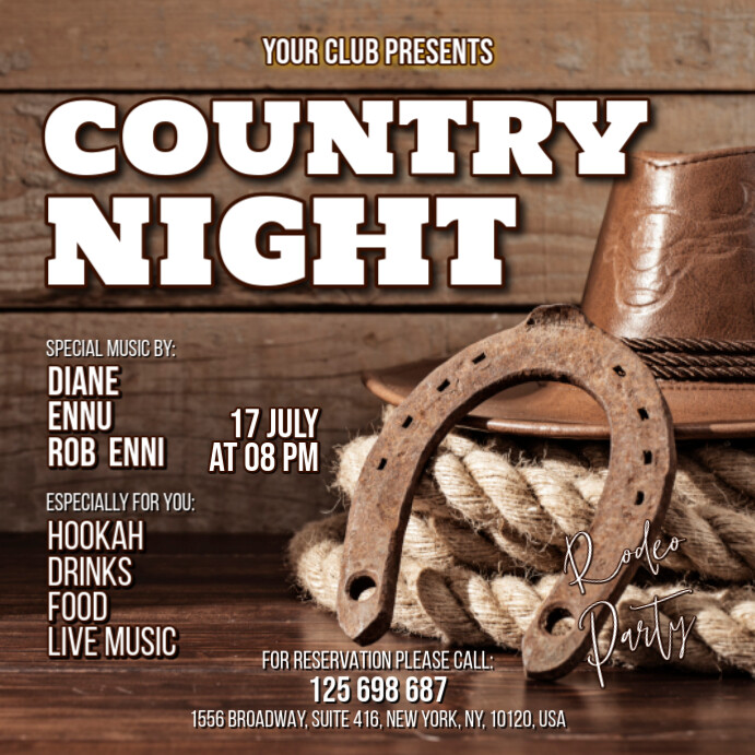 Brown Maximalist Country Night Square (1:1) 方形(1:1) template