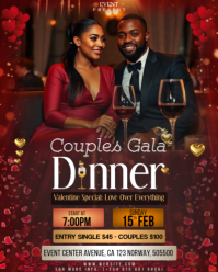Brown Maximalist Couple Dinner  Instagram Portrait template