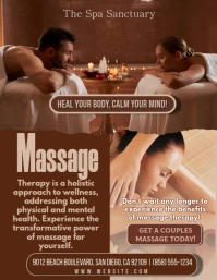 Brown Maximalist Couple Massage Therapy  Flyer (us Letter) template