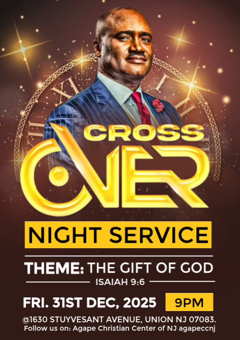 Copy of Brown Maximalist Cross Over Night Service Flyer A4 | PosterMyWall