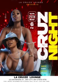 Brown Maximalist Cruz Night  A4 template