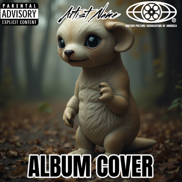 Brown Maximalist Cute Fantasy Creature In Autumn Forest Album Cover ...