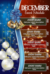 Brown Maximalist December Event Schedule Video Flyer/poster Template Poster