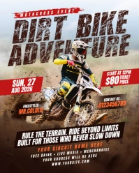 Brown Maximalist Dirt Bike Flyer For Instagram Portrait template