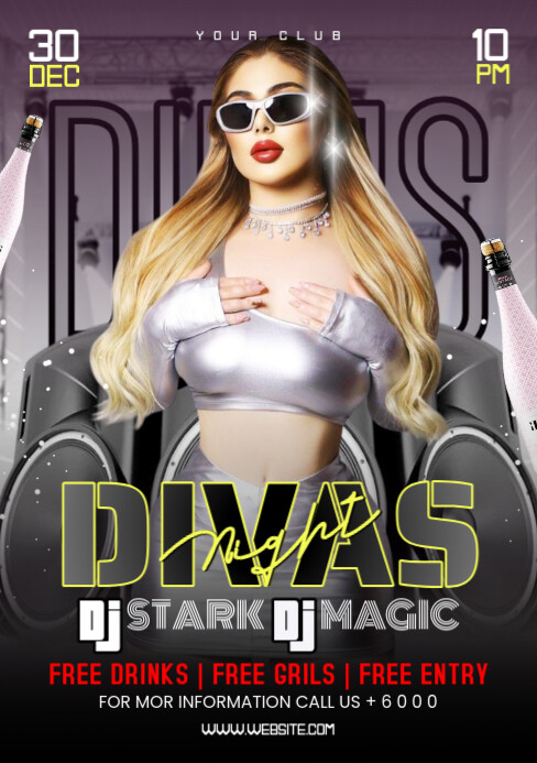 Brown Maximalist Divas Night A5 template