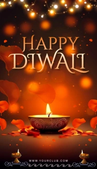 Brown Maximalist Diwali Flyer Business Card template