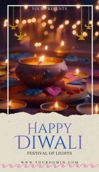 Brown Maximalist Diwali Flyer Business Card template