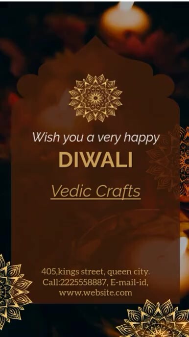 Brown Maximalist Diwali Wishes Instagram Reel Template | PosterMyWall