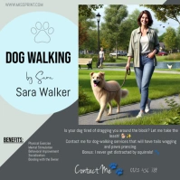 Brown Maximalist Dog Walking Service Instagram Post Instagram-Beitrag template