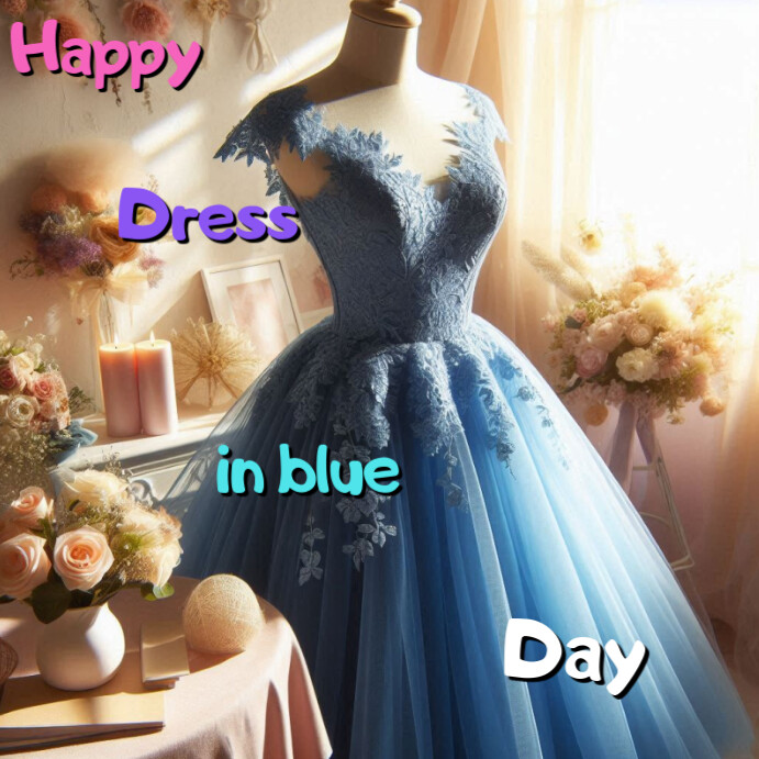 Brown Maximalist Dress In Blue Instagram Post Template | PosterMyWall