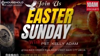 Brown Maximalist Easter Sunday Church Service  Twitter Post template
