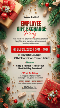 Brown Maximalist Employee Gift Exchange Instagram Story template