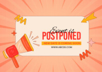 Brown Maximalist Event Is Postponed Postcard ไปรษณียบัตร template