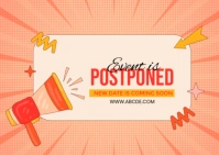 Brown Maximalist Event Is Postponed Postcard Postkarte template