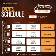 Brown Maximalist Events Schedule Instagram Po template