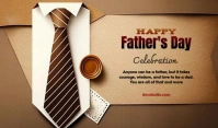 Brown Maximalist Father's Day Card Tag template