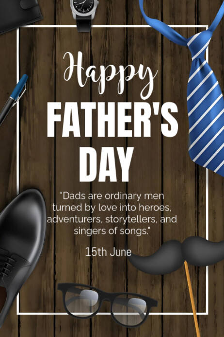 Brown Maximalist Father's Day  Poster Plakat template