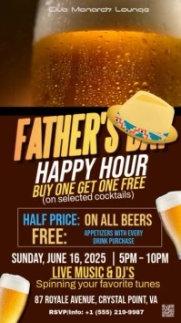 Brown Maximalist Fathers Day Happy Hour Instagram Story template