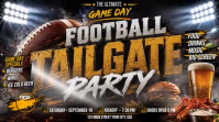 Black Football Tailgate Party Tampilan Digital Template