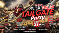 Brown Football Tailgate Party Tampilan Digital Template