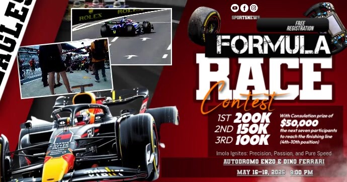 Brown Maximalist Formula Race  Facebook Shared Image template