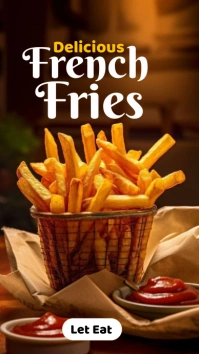 Brown Maximalist French Fries  Instagram Stor template
